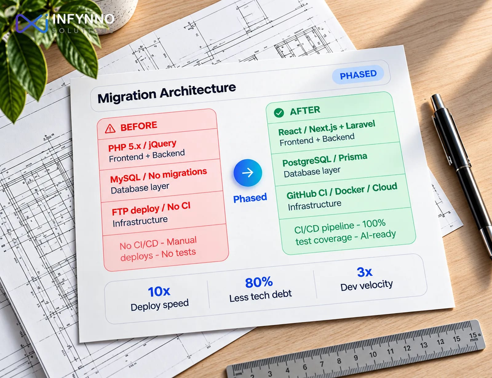 Legacy software modernization: moving from outdated tech and limited scalability to a modern, secure, AI-ready architecture
